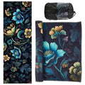 Yoga Towels, Non Slip Hot Yoga Mat Towel with Grip Dots,Super-Absorbent Soft Microfiber Yoga Blanket for Pilates, Fitness and Workout 72inch x 24inch - color: New Styles Dark Flower
