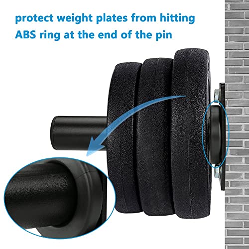 8-Pack Wall Mounted Weight Plate Holders for 1" & 2" Plates, Steel Bumper Plate Storage Rack with Rubber Pads & Hardware, Space-Saving Home Gym Wall Storage, 300 Lb Capacity - size: 2 Inch