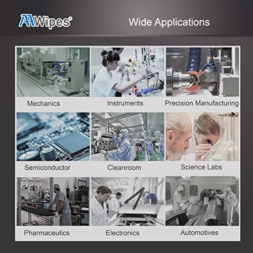 AAwipes Cleanroom Wipes Nonwoven Wipers Cellulose/Polyester Blend (12" x 12" 150PCS) for Lab, Electronics, Pharmaceutical, Printing and Semiconductor Industries (NW06812)