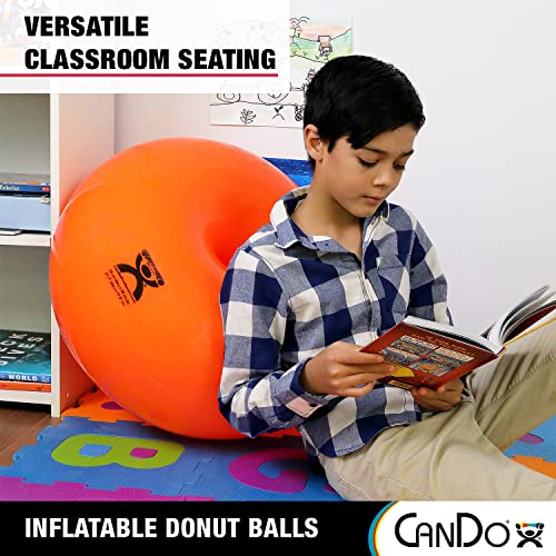 CANDO - 30-1955 CanDo Donut Exercise, Workout, Core Training, Swiss Stability Ball for Yoga, Pilates and Balance Training in Gym, Office or Classroom. Blue, 85 cm W x 45 cm - style: 34-inch