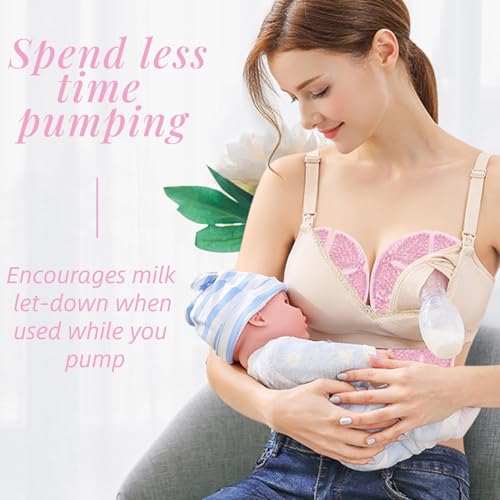 Breast Therapy Ice Packs Large Hot Cold Breast Pads, Nipple Cooling Gel Pads for Clogged Milk Duct Relief, Engorgement, Breast Augmentation Surgery, Breastfeeding Essentials for New Moms, 2 Pack - color: Pink(drop-shaped)