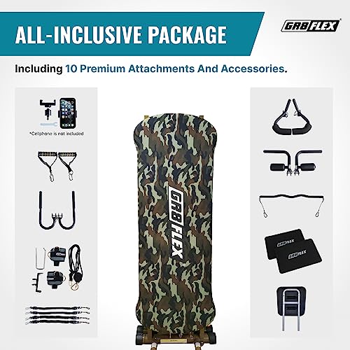 GR8FLEX Performance Gym for Total Over 100 Exercises, Multi-Functional Workout Machine, High Performance Strength Training, Cardio, and Full Body Fitness Equipment for Home Use - style: Military Model