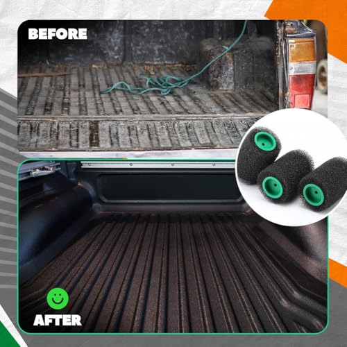 9 Pcs Textured Paint Roller Kit, 4 Inch Bed Liner Roller Covers with Frame for Truck Coatings and Non-Slip Surfaces