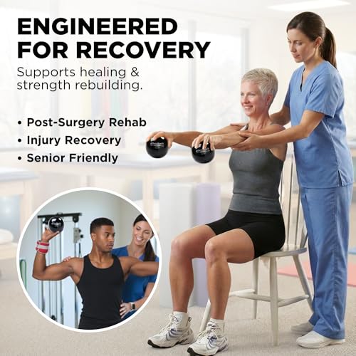 THERABAND Soft Weight 6.6 Lb, 4.5" Ball-Shaped Isotonic Exercise Balls for Physical Therapy, Weighted Ball Set for Pilates, Shoulder Strength & Rehab, Color-Coded, Portable & Easy to Grip - color: Black