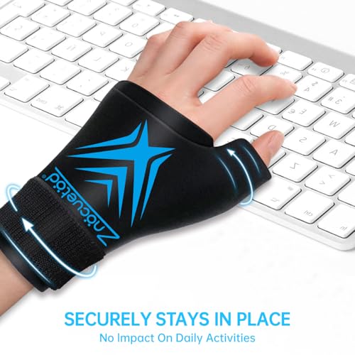 Wrist Ice Pack Wrap for Pain Relief Reusable Wrist Brace Cold Gel Gloves Hand Thumb Ice Packs for Injuries Surgery Recovery Hot Cold Compress Therapy for Carpal Tunnel Tendonitis Swelling Arthritis - style: Wrist-Black