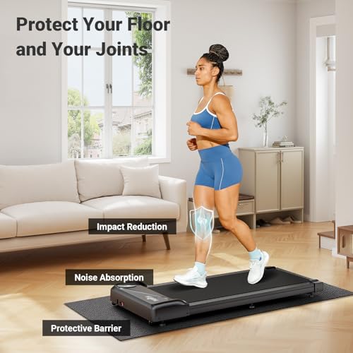 THERUN Home Gym Treadmill Exercise Bike Mat Non-Slip, Workout Mat Thick, Heavy-Duty Floor Mat for Fitness and Yoga, 2 Size Options - size: 78*35.5*0.23 inch