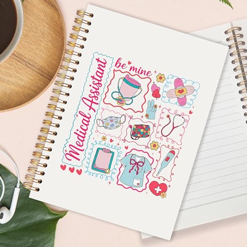 Medical Assistant MA Gifts for Women Spiral Notebook 5.5x8.3 in, Nurse Appreciation Week Gifts, Coquette Pink Bow Nursing Medical Hardcover Notebook Journal for Women Work - color: Nurse Appreciation Week Gifts
