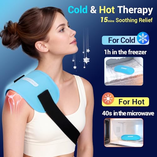 Comfytemp Gel Ice Packs for Injuries Reusable, FSA Eligible HSA, Hot Cold Compress Soft Ice Packs, Pain Relief for Ankles, Knees, Wrist, Shoulders, Back and More, Recovery Items for Men Women, 2Packs - size: 10"x5"