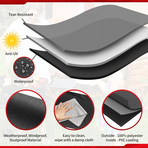 NEXCOVER Round Grill Cover - 34” Dia by 41”H BBQ Cover, Dome Smoker Cover, Waterproof &UV Resistant Barbeque Grill Cover for Outdoor Grill, Compatible for Char-Griller Akorn Kamado Grills - size: Round 34"Dia