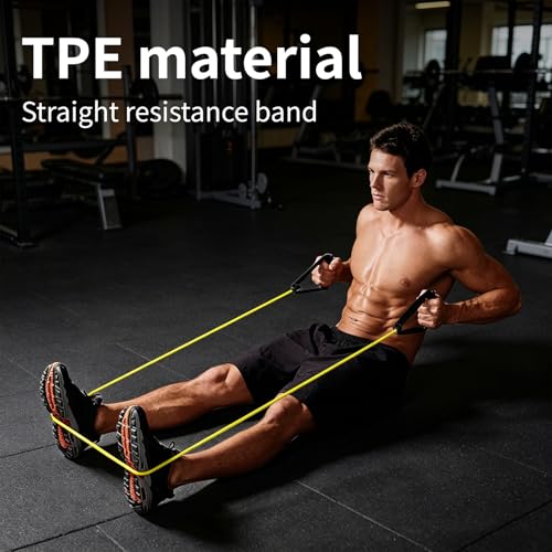 10-Pack Bulk Resistance Bands with Handles, Same Resistance Level, for Resistance Training, Physical Therapy, Home Workouts, Fitness & Pilates - color: Yellow 5-10LBS