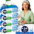 Dura Cleanse CPAP Mask Cleaning Wipes - 4 Pack, 4x150 Count + 24 Travel Sheets - Extra Large and Moist Cleaning Wipes for Full Face, Nasal Masks, CPAP Machines & Supplies - Skin Safe with Aloe Vera - size: 150 Count (Pack of 4)