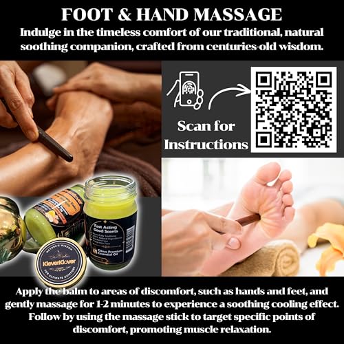 Turmeric & Plai Thai Herbal Muscle Balm with Massage Stick - Soothing & Cooling Aromatherapy Rub for Back, Neck & Joint Comfort - Citrus Essential Oils - Post Yoga & Workout Recovery Set