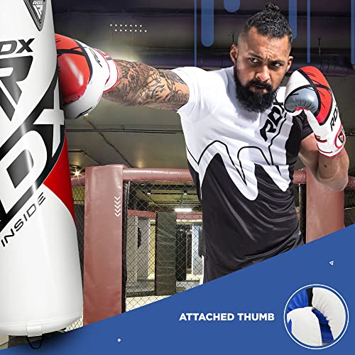 RDX Boxing Gloves EGO, Sparring Muay Thai Kickboxing MMA Heavy Training Mitts, Maya Hide Leather, Ventilated, Long Support, Punching Bag Workout Pads, Men Women Adult 8 10 12 14 16 oz - color: BLUE, size: 14OZ