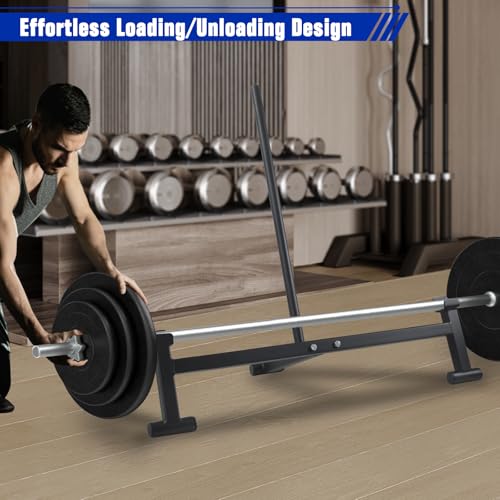 Deadlift Barbell Jack Stand for Easy Changing Weight Plates - 2000 LB Capacity, Elevated Lift for Gym and Home Workouts,Black