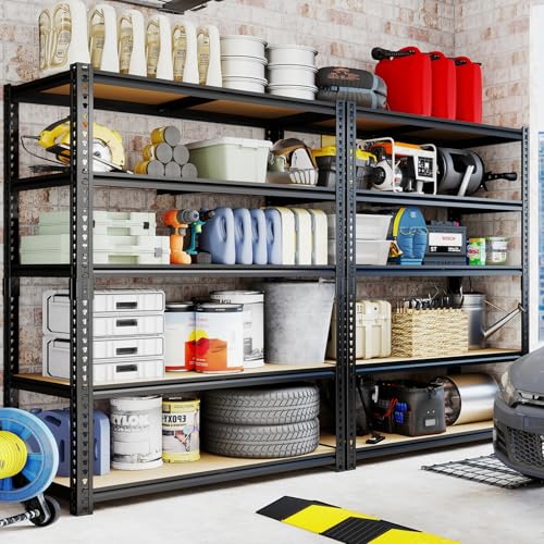 Heavy Duty Garage Shelving,5-Tier Garage Storage Shelves,2400LBS Storage Shelves Heavy Duty,Adjustable 5 Tier Shelving Unit,Heavy Duty Shelving for Garage Storage Warehouse,28''×12''×60'' - size: 60" H x 28" W x 12" D