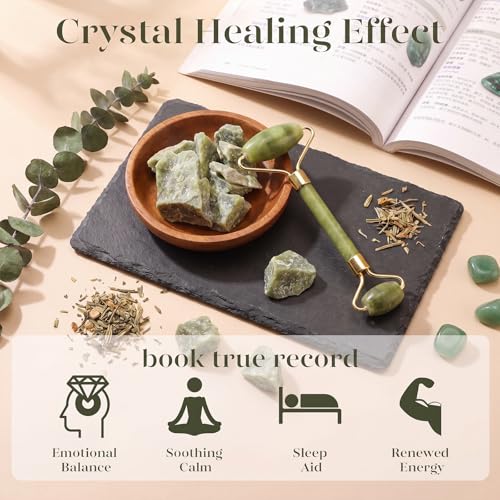 BAIMEI IcyMe Jade Face Roller & Gua Sha, Facial Beauty Skin Care Tools, Self Care Gift for Men Women, Massager for Face, Eyes, Neck, Relieve Fine Lines and Wrinkles - Green - color: Jade Green