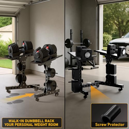 Eisenlink Adjustable Dumbbell Rack & Weight Rack, Holds 440lb, Low/High | Space Saving Design for Home Gym Organization - color: HIGH RACK