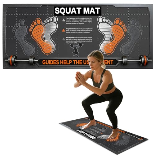 Non-Slip Squat Mat with Foot Position, Anti Slip Training Mat, Professional-Grade Exercise Mat Perfect for Squats, Squat Pads Can Activate Muscles, Versatility and Safety for Home Fitness Enthusiasts 31.5'' X 13.8'' - color: Gray