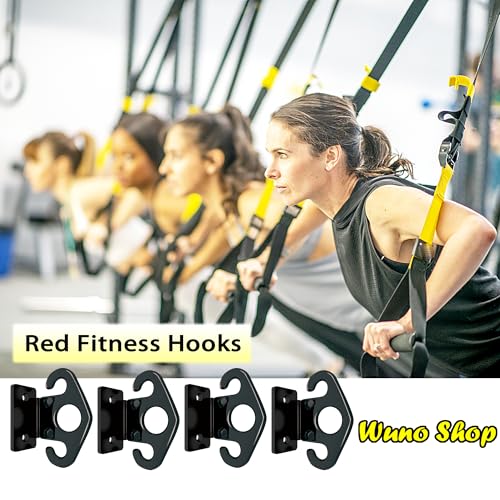 4 PCS Resistance Band Wall Anchors, Exercise Band Wall Anchor, Gym Wall Hooks for Resistance Bands, Workout Wall Mount Anchor for Physical Therapy and Small Space Home - Black - color: Black