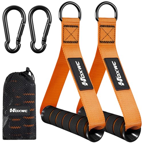 HOXWC Cable Handles Gym Equipment, Heavy Duty Resistance Band Handles, Replacement Exercise Handles for Cable Machine, Pulley System, Strength Trainer, Pull Down Workout, Home Gym Cable Attachments - color: 1-Orange