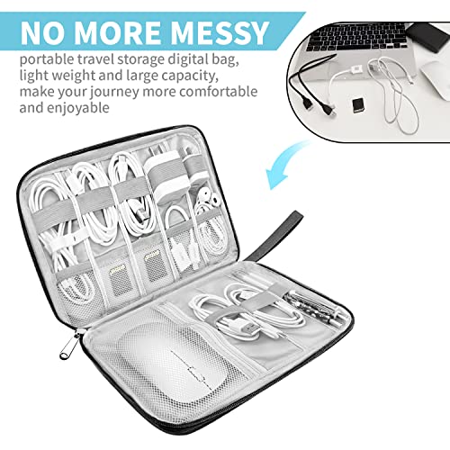 Lcsmaokin Electronics Organizer Travel Case,Electronic Accessories Storage Bag,Travel Cord Organizer Bag for Small Charging Cord Storage,Cables,2 Packs Black&Grey - color: A-2PCS Black+Grey, size: Single Layer