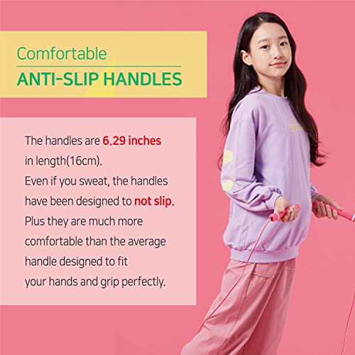 KSY Kids Jump Rope (Crystal Series) – Durable PVC Jump Rope for Kids Ages 6-12 – Lightweight, Adjustable, and Tangle-Free – Made in Korea - color: Kids Pop Yellow