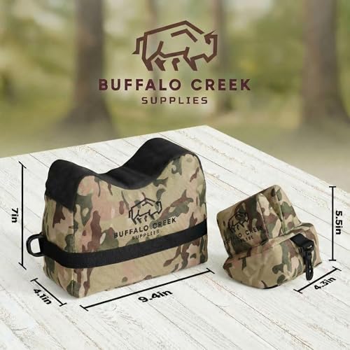 Buffalo Creek Supplies All Weather Durable Front and Rear Shooting Rest Bags, Rifle Rest Sand Bag for Bench Rest Shooting, Hunting, Target & Competitive Sports Shooting-Unfilled - color: UltraBlend