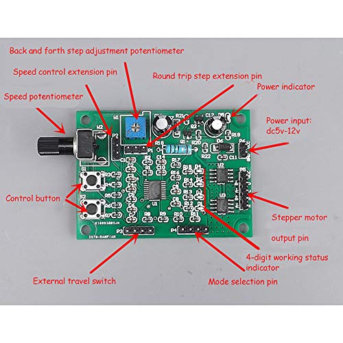 Acxico 1Pcs 2Phase/4Phase Mini Stepper Motor Driver Board Speed Controller DIY DC 5V~12V