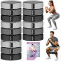 15PCS Fabric Resistance Bands for PT& Yoga Class, Athletes Training, Home Gym Exercise, Non-Slip Booty Bands Bulk Set for Glute, Leg Bands for Women, 3 Resistance Levels with Carry Bag - color: 15PCS-Gray-black