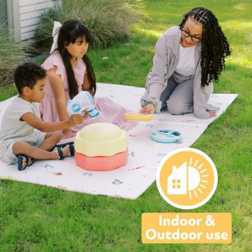 Nuby Reversible Baby Floor Mat, 77" x 58" - Foldable and Lightweight Baby Play Mat for Floor - Easy Storage and Travel - Stars and Sky - style: Stars and Sky