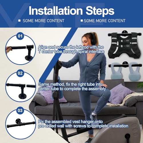 Running Weighted Vest Hanger Tactical Gear | Plate Carrier Hanger, Police Gear Rack, Wall Mount Weight Plate Holder, Heavy Duty Accessories For Backpack - size: 1 Pack