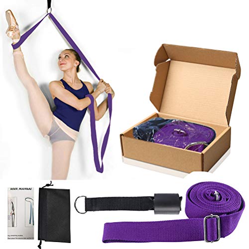 Leg Stretcher, Door Flexibility & Stretching Leg Strap - Great for Ballet Cheer Dance Gymnastics or Any Sport Leg Stretcher Door Flexibility Trainer Premium Stretching Equipment - color: Dark Purple