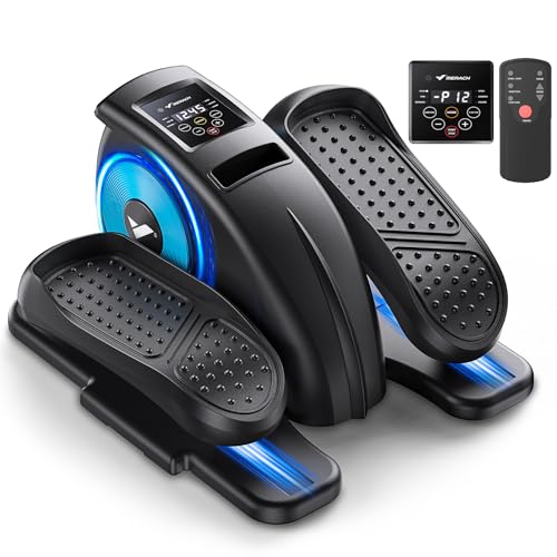 MERACH Under Desk Elliptical Machine, Elliptical Leg Exerciser As Seen On TV for Seniors Adults Fully Assembled, Elliptical Exercise Machine Portable Electric Pedal with Remote Control&12 Auto Mode