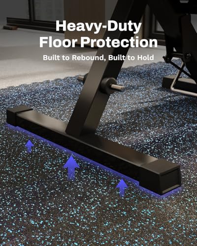 AIRHOP 0.56in Thick 48 Sq Ft Exercise Equipment Mats, 12 Tiles Upgraded Rubber Top with High Density EVA Foam, Large Interlocking Puzzle Gym Flooring for Home Gym, Heavy Weight Workout,Black & Blue - color: Black/Blue, size: 48 Sq Ft (12 Tiles)