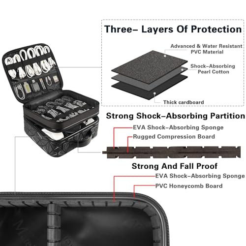 MATEIN Cord Organizer Case with Adjustable Divider, Large DJ Cable File Bag | DJ Equipment, Music Accessories, Double Layer, Shockproof, Portable, Cable Storage for Cord, Charger, Tech Accessories, Black - color: Black, size: Large