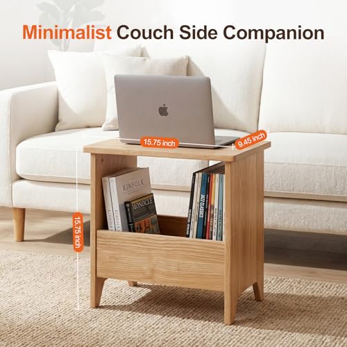 King Oasis Small Storage Stool with Flat Top, 15.7" Modern Footstool Ottoman for Living Room & Bedroom, Narrow Shoe Bench/Side Table for Entryway, Bathroom, Bedroom and Small Spaces, Light Oak Low - color: Light Oak Low