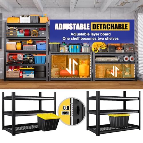 71"H Garage Shelving-3000LBS 5 Tier Storage Shelves,Adjustable Heavy Duty Metal Shelving Unit and Storage Large Wire Rack,Utility Steel Shelf For Shop Warehouse Industrial Pantry Basement 71"x35"x16" - size: Wire/35"Wx16"Dx71"H