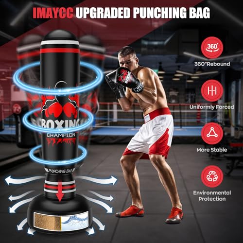 Freestanding Punching Bag, Includes Boxing Gloves and Electric Air Pump
