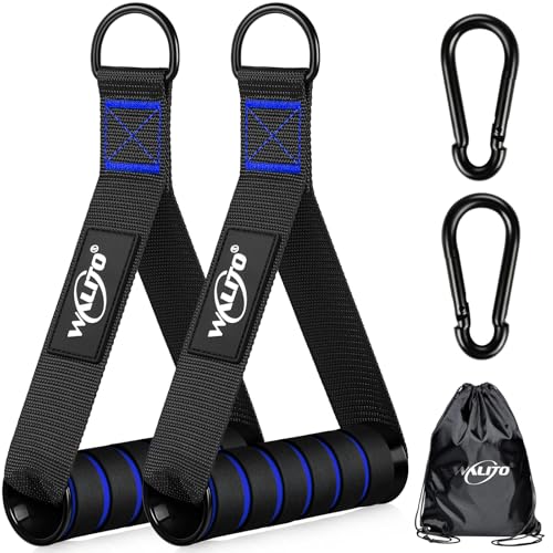 WALITO Exercise Handles, Replacement Cable Machine Attachments for Home Gym Equipment, Pulley System, Pilates, Resistance Bands, Strength Trainer, Heavy Duty Working Out Handles - color: Black-Blue