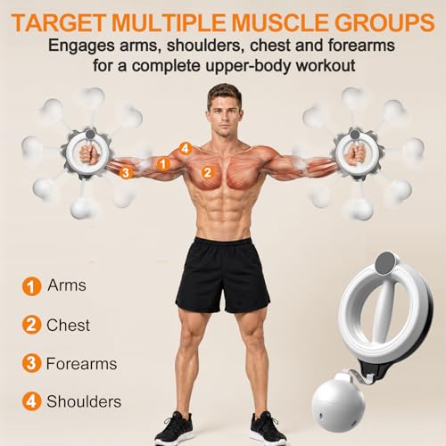 Infinity Hoop for Arms 360° Hand-Crank Arm Hoops for Exercise,Forearm, Chest, Shoulder and Arm Muscle Training Fitness Equipment, Flabby Arm Exerciser for Home & Gym Workouts for Men and Women