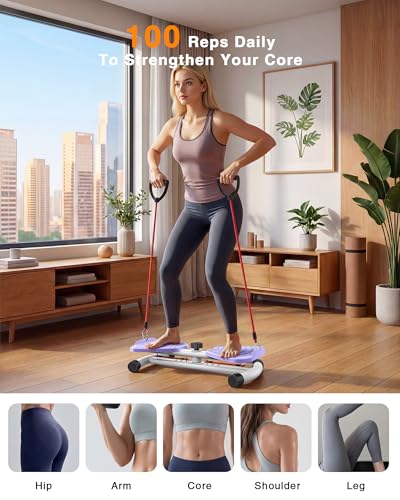 Waist Twister Machine Exercise, 326 lbs Ab Twister Board for Exercise, Home Gym, Balance Training & Fat Burning, Noiseless Workout Equipment for Women & Men - Twist Exercise Machine - color: Purple