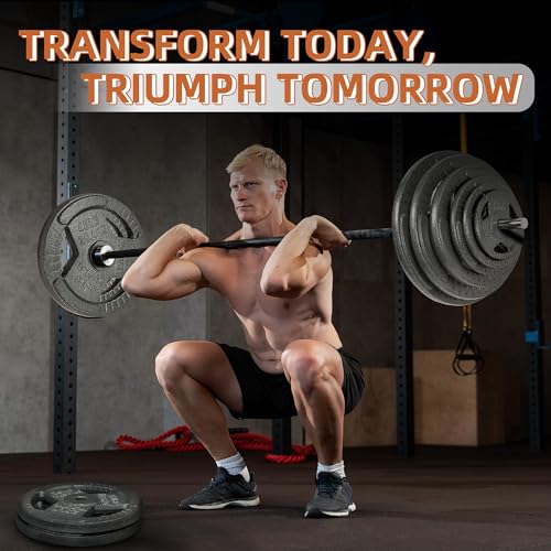 Fitvids 1 Inch Standard Barbell Weight Plates, 2.5 LB to 45 LB Plates for Home Gym Strength Training, Triple-handle Design - style: 2.5LBx 4