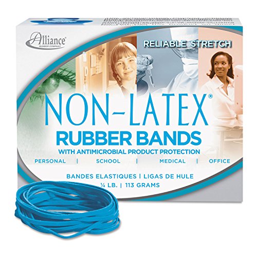 Alliance 42339 Antimicrobial Non-Latex Rubber Bands, Sz. 33, 3-1/2 x 1/8, .25lb Box