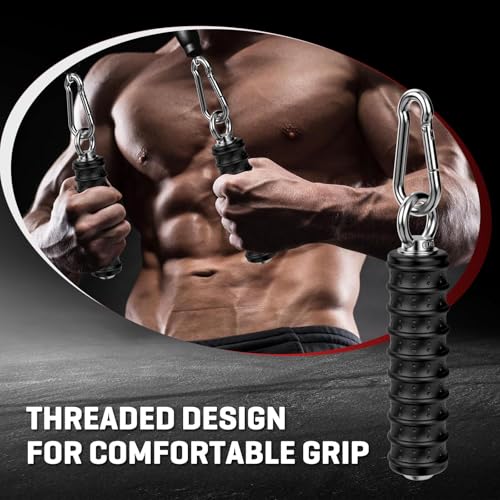 LAT Pulldown Bar Attachments for Pulley Cable Machine, Single D-Handle Tricep Press Down Bar with Rubber Handle, D Handle Cable Accessories for Gym - color: Black-1pc( Single Handle)