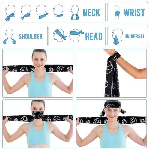 30Pcs Volleyball Cooling Towels for Neck and Face 40 x 12 Inch Volleyball Sports Team Gift Workout Ice Towel for Gym Sweat Microfiber Breathable Chilly Bulk Neck Wraps for Athletes Camping Travel Yoga - style: Volleyball