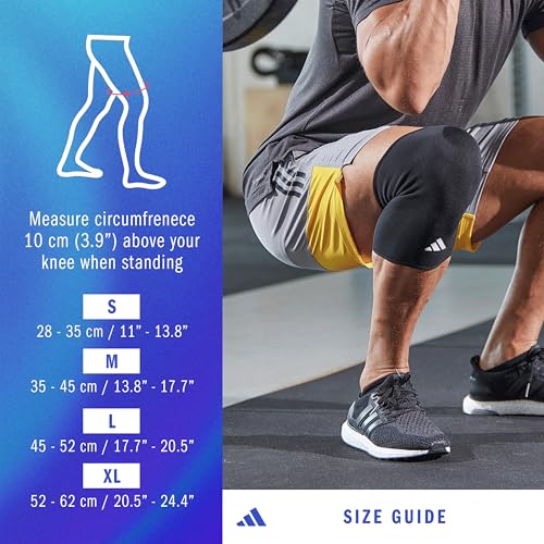 adidas Support Knee Sleeve, Ergonomic Knee Compression Sleeve - size: Small, style: adidas Knee Support