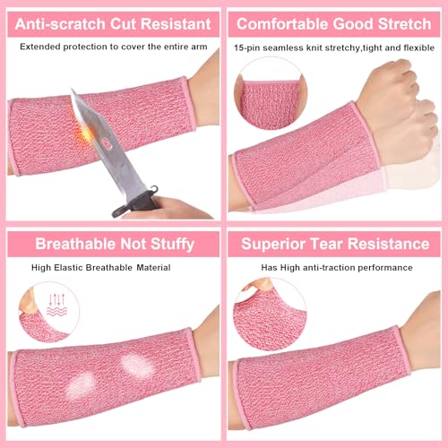 Sintege 3 Pairs Arm Protectors for Thin Skin and Bruising Cut Resistant Forearm Sleeve Level 5 Arm Burn Protection Sleeve (White, Purple, Pink,7.9 Inch) - color: White, Purple, Pink, size: 7.9 Inch