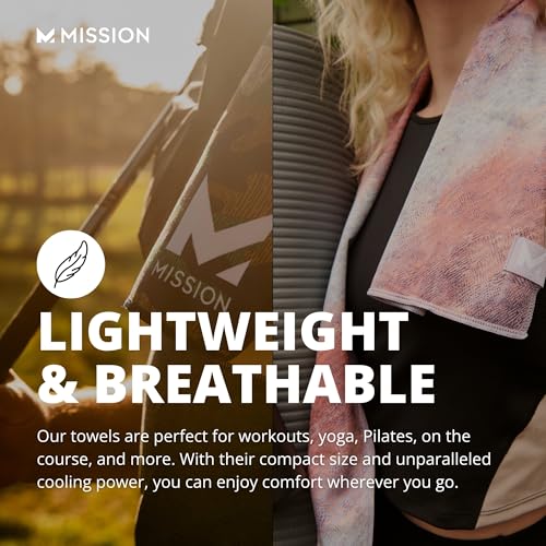 MISSION Max Plus Cooling Towel- Soft, Durable Microfiber - Cools Up to 3 Hours - UPF 50 Sun Protection - Machine Washable - color: Drift Otter