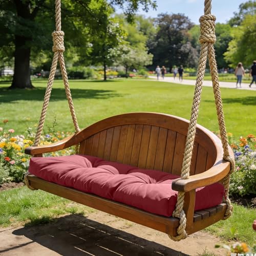 Tudomro Red Waterproof Outdoor Bench Cushion 42x16x4 Inch Patio Furniture Cushion Mat for Outdoor/Indoor Extra Thick Lounge Bench Mat for Beach Lawn Garden - color: Red