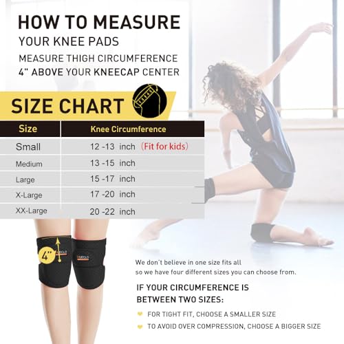 HUEGLO Dance Volleyball Knee Pads for Women,Soft Cushion for Work,Large | Adult Soft Sponge Pads Prevents Floor Burns,Adjustable Breathable Velcro Straps for Secure Fit.Comfortable for Men Dance,Pole - color: Black, size: Large
